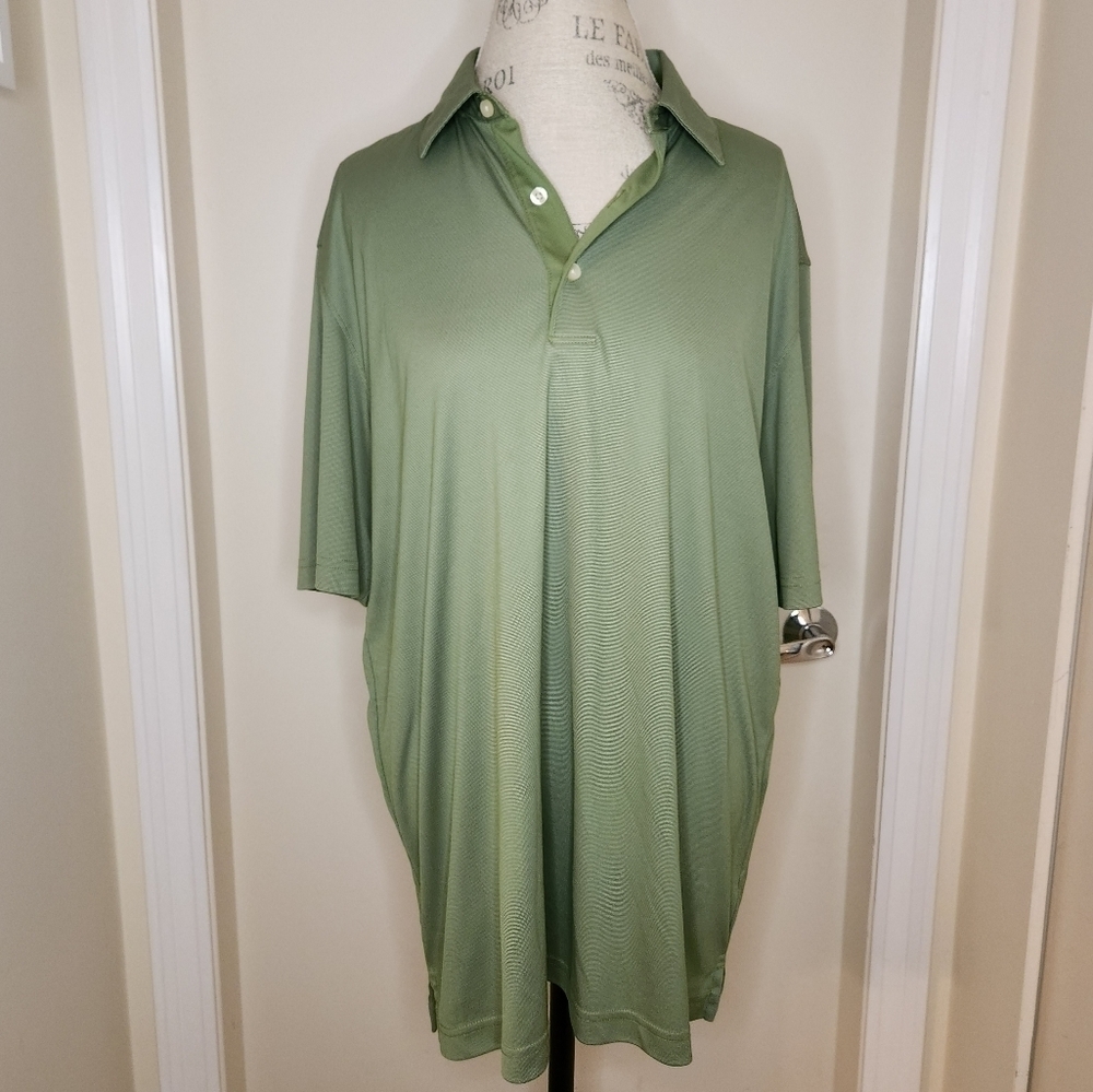Green Polo Golf Shirt Buttoned Collar